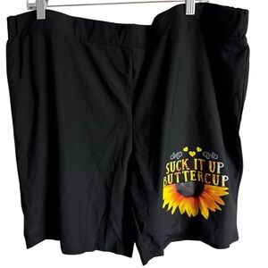 TEMU Black Sunflower Shorts